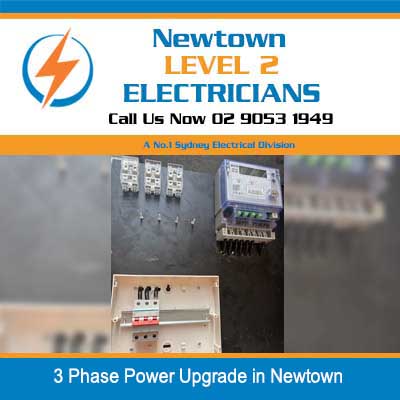 3 phase power upgrade with electrical panel and circuit breakers in Newtown